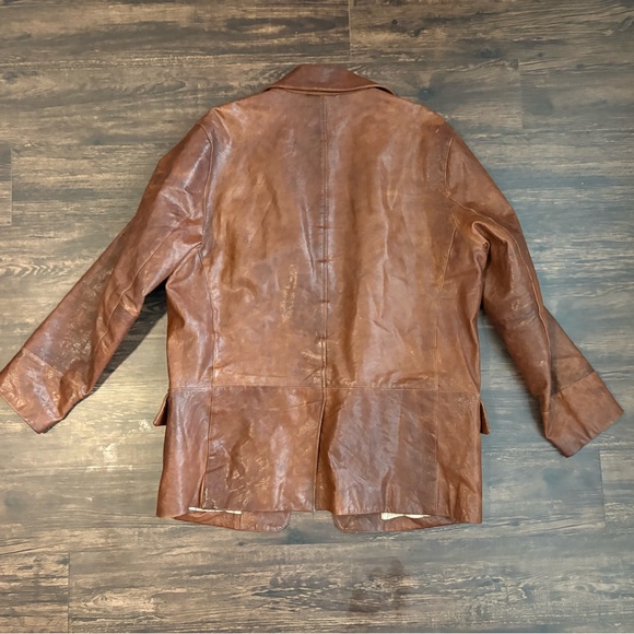 Vintage Daniel Cremieux Collection Genuine Lambskin Leather Blazer Coat Size M - Picture 4 of 5